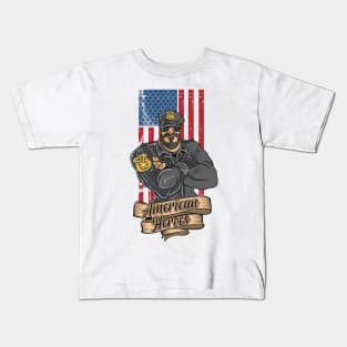 American police hero Kids T-Shirt